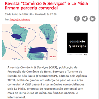 Le Midia, Tutu e Fecomercio no AdNews!